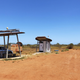 Tourists day shelter at the old historical Onslow town site, Onslow, Pilbara, Western Australia.